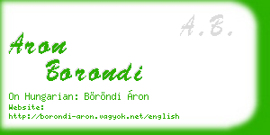 aron borondi business card
