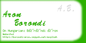 aron borondi business card